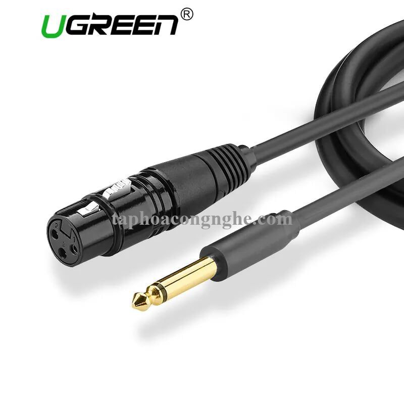Ugreen 20723 10M màu Đen Cáp âm thanh 6.5mm sang Canon âm AV131 30020723